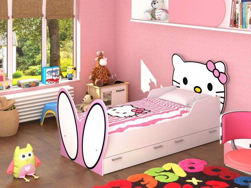 кровать hello kitty! с бязевым матрацем в Якутске