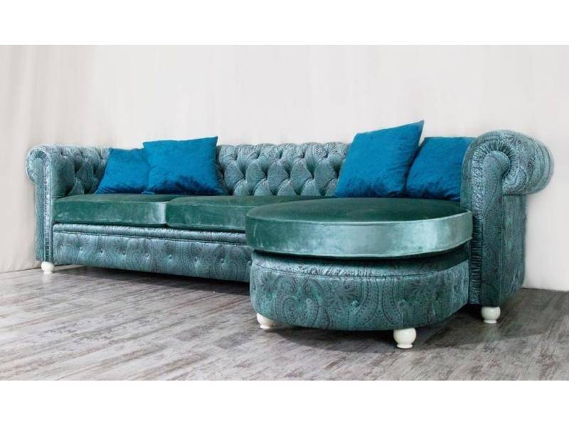 диван chesterfield с оттоманкой в Якутске