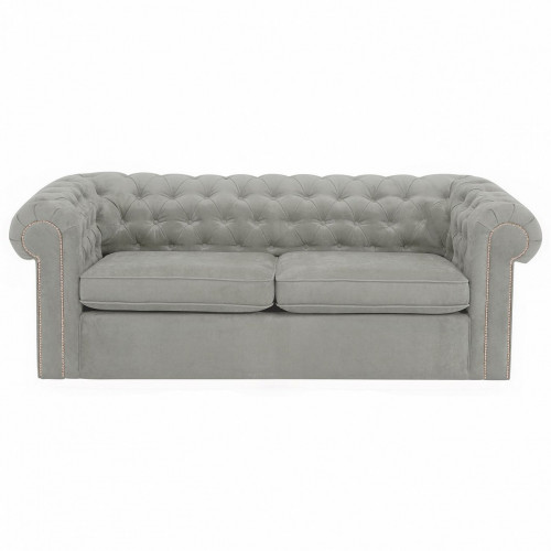 диван chesterfield прямой светло-серый в Якутске