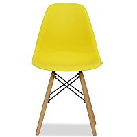 стул деревянный pc-015 желтый ножки дерево (eames style) в Якутске