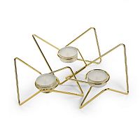 набор подсвечников золотых металлических для чайных свечей tri-angular loop, 7 см, 3 штуки в Якутске