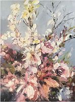 картина маслом красивые цветы 90*120 см. в Якутске