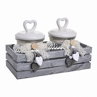 банка love с крышкой, набор 2 шт. на подставке серого цвета в Якутске