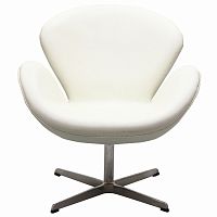 кресло swan chair экокожа белое в Якутске