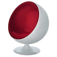 кресло-шар eero ball chair бело-красное в Якутске