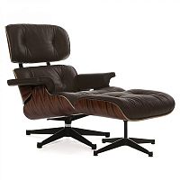 кресло eames style lounge chair палисандр коричневое в Якутске