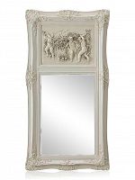 зеркало настенное прямоугольное в высокой белой раме францини distressed chalk white в Якутске