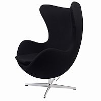 кресло arne jacobsen style egg chair черное в Якутске