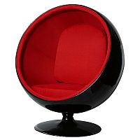 кресло eero ball chair черно-красное в Якутске