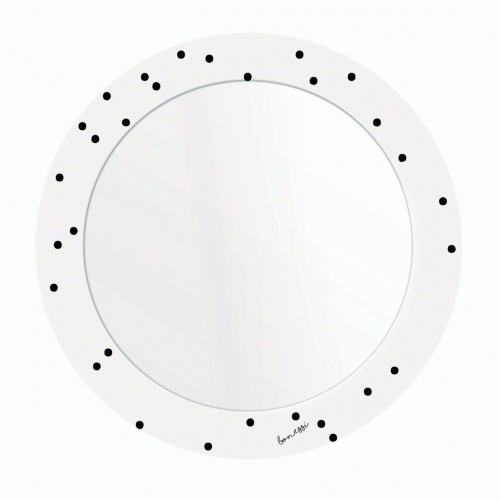 зеркало с рисунком белое круглое черные точки pois в Якутске