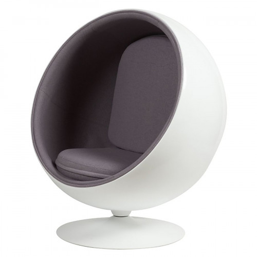 кресло eero ball chair серое в Якутске