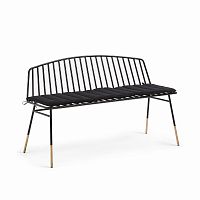 siena bench 120 черный металл черная ткань от la forma (ex julia grup) в Якутске