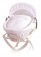колыбель-переноска gift wicker moses basket белая, белое белье в Якутске