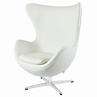 кресло egg chair by arne jacobsen белое в Якутске