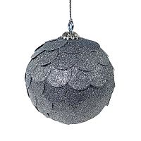 шар новогодний серебряный с блестящими чешуйками paper ball, 10 см в Якутске
