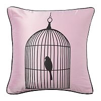 подушка с птичкой в клетке birdie in a cage pink в Якутске