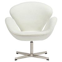 кресло swan chair кашемир белое в Якутске