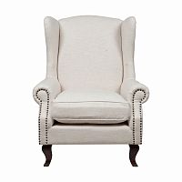 кресло collins wingback chair кремовая ткань в Якутске