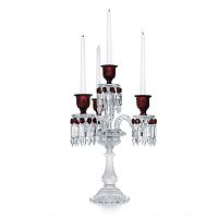 канделябр хрустальный с красными вставками на 4 свечи baccarat 3+1 от delight collection, 60 см в Якутске