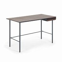 стол mahon desk ореховый шпон, mdf матовый графит в Якутске