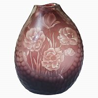 ваза стеклянная bordo (бело-бордовая) в Якутске