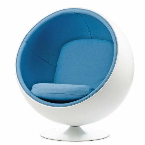 кресло ball chair бело-синее в Якутске