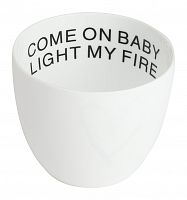 подсвечник белый фарфоровый с надписью внутри come on baby light my fire, 6,5 см в Якутске