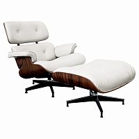 кресло lounge chair & ottoman белое в Якутске