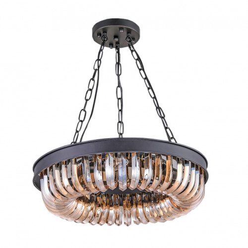 люстра terra black amber d50 черная, стекло янтарного цвета в Якутске