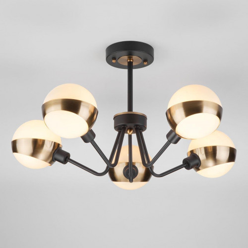 потолочная люстра eurosvet jasper 70093/5 черная белая в Якутске