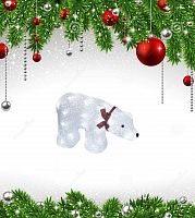 фигурка светодиодная «белый медведь» 23x36,5см (07954) uld-m3423-040/sta в Якутске