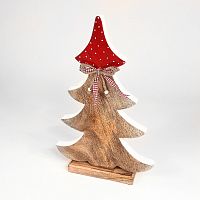 украшение новогоднее большое ель деревянная красная в горошек love tree, 42х27х5 см в Якутске