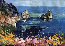 картина маслом морские скалы в Якутске