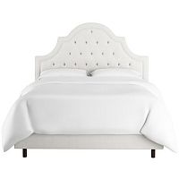 кровать двуспальная 180х200 белая с каретной стяжкой harvey tufted white в Якутске