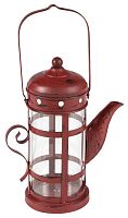 подсвечник-фонарь красный в виде чайника с ручкой old kettle, 27 см в Якутске