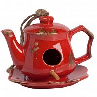 aромолампа для эфирных масел красная в виде чайника candelero red, 17 см в Якутске