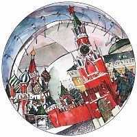 тарелка сувенирная спасская башня в Якутске