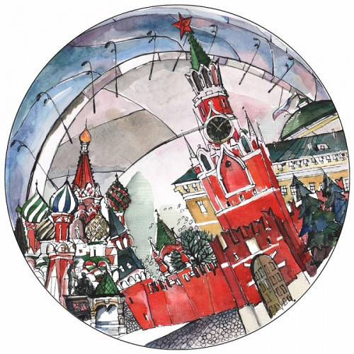 тарелка сувенирная спасская башня в Якутске