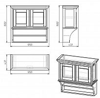 шкафчик навесной с двумя полками провинция с состариванием в Якутске