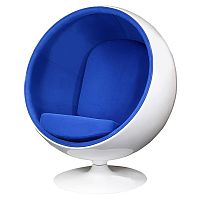 кресло eero ball chair синее с белым в Якутске