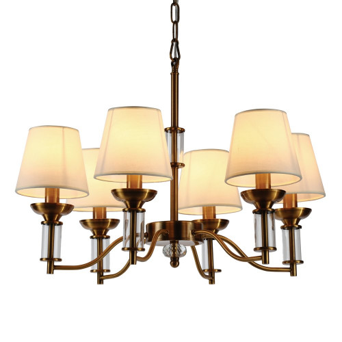 люстра walters 6 от delight collection прозрачная/бежевая/латунь в Якутске