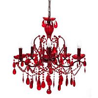 люстра 19th c. rococo iron & smoke crystal round (красная) красная в Якутске