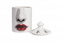 подсвечник белый с крышкой желтые губы пьеро форназетти bacio candle red, 33 см в Якутске
