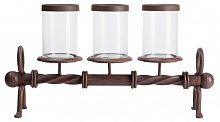 подсвечник металлический коричневый со стеклом на 3 свечи glass pillar, 51 см в Якутске