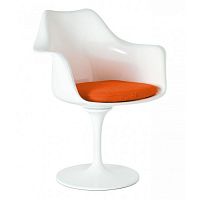 кресло tulip armchair бело-оранжевое шерсть в Якутске