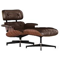 кресло lounge chair & ottoman коричневое в Якутске