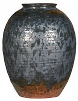 ваза керамическая объемная 32 см antiqued черная с рисунком в Якутске