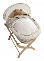 колыбель-переноска premium moses basket натуральная, кремовое белье в Якутске