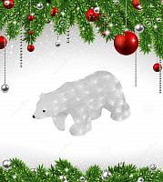 фигурка светодиодная «белый медведь-3» 29x58см (11033) uld-m5829-080/sta в Якутске