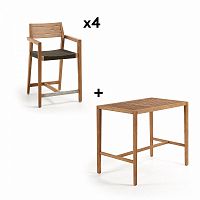 комплект мебели: стол и 4 стула pack 613 cybille от la forma (ex julia grup) в Якутске